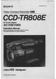 Sony CCD TR 808 E manual. Camera Instructions.